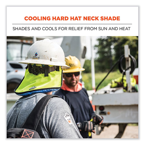 Ergodyne Chill-Its 6670CT Cooling Hard Hat Neck Shade - PVA, 14.75 x 10.5, Lime