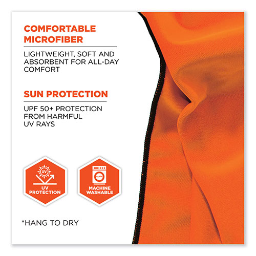 Ergodyne Chill-Its 6602MF Evaporative Microfiber Cooling Towel, 40.9 x 9.8, One Size, Microfiber, Orange