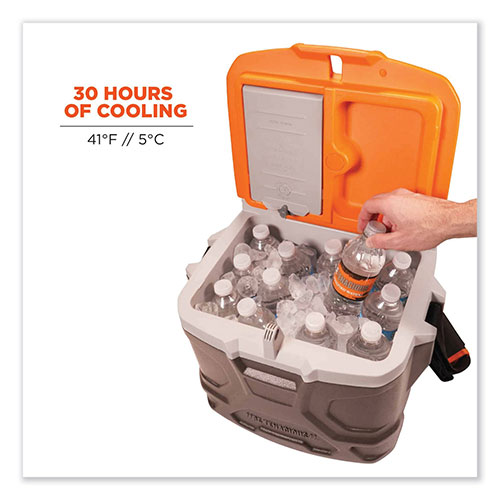Ergodyne Chill-Its 5170 17-Quart Industrial Hard Sided Cooler, Orange/Gray, 30/Pallet