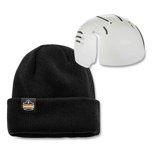 Ergodyne N-Ferno 6811ZI Rib Knit Hat + Bump Cap Insert, One Size Fits Most, Black