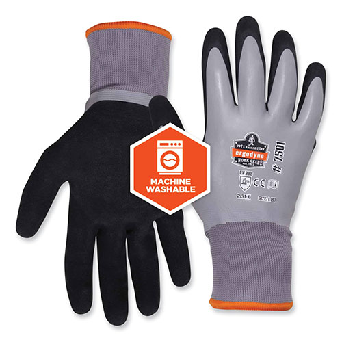 Ergodyne ProFlex 7501 Coated Waterproof Winter Gloves, Gray, Small, Pair