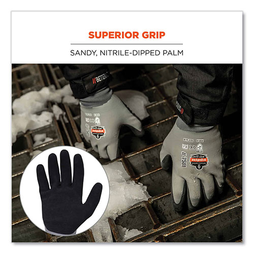Ergodyne ProFlex 7501 Coated Waterproof Winter Gloves, Gray, Small, Pair