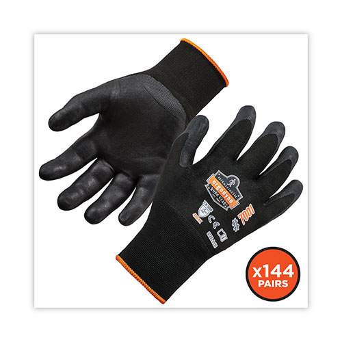Ergodyne ProFlex 7001 Nitrile-Coated Gloves, Black, Large, 144 Pairs/Pack