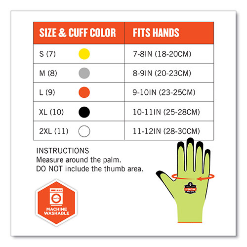 Ergodyne ProFlex 7021-CASE Hi-Vis Nitrile Coated CR Gloves, Lime, Medium, 144 Pairs/Carton