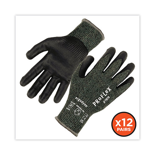Ergodyne ProFlex 7070 ANSI A7 Nitrile Coated CR Gloves, Green, 2X-Large, 12 Pairs/Pack