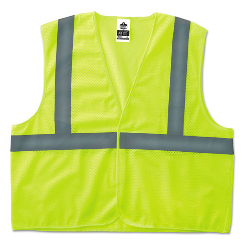 Ergodyne GloWear 8205HL Type R Class 2 Super Econo Mesh Safety Vest, Lime, 2X-/3X-Large