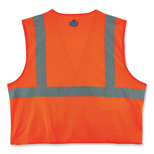 Ergodyne GloWear 8220HL Class 2 Standard Mesh Hook and Loop Vest, Polyester, 2X-Large/3X-Large, Orange