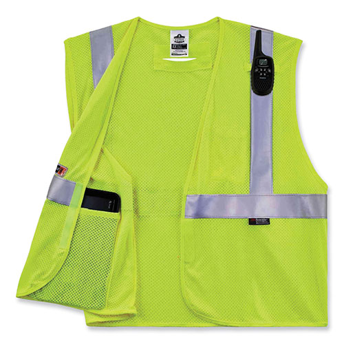 Ergodyne GloWear 8260FRHL Class 2 FR Safety Hook and Loop Vest, Modacrylic/Kevlar, 2X-Large/3X-Large, Lime
