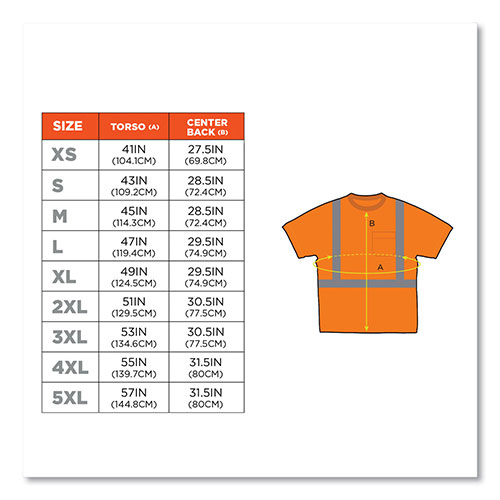 Ergodyne GloWear 8289 Class 2 Hi-Vis T-Shirt, Polyester, Orange, X-Small