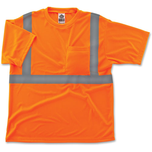 Ergodyne Class 2 Reflective T-Shirt, Small, Orange