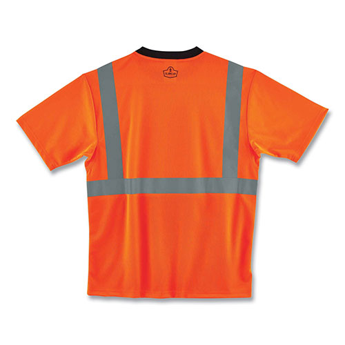 Ergodyne GloWear 8289BK Class 2 Hi-Vis T-Shirt with Black Bottom, Large, Orange
