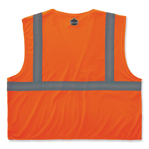 Ergodyne GloWear 8210HL-S Single Size Class 2 Economy Mesh Vest, Polyester, 3X-Large, Orange