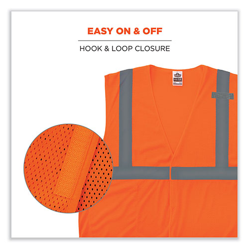 Ergodyne GloWear 8210HL-S Single Size Class 2 Economy Mesh Vest, Polyester, 3X-Large, Orange