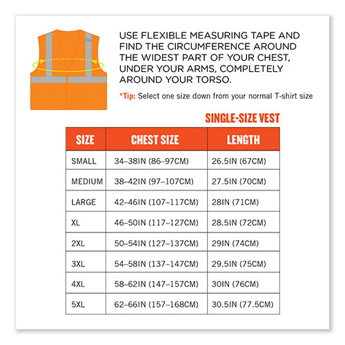 Ergodyne GloWear 8215BA-S Single Size Class 2 Economy Breakaway Mesh Vest, Polyester, 4X-Large, Orange