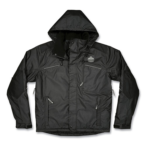 Ergodyne N-Ferno 6467 Winter Work Jacket with 300D Polyester Shell, Small, Black