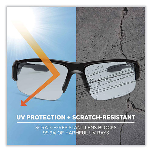 Ergodyne Skullerz Dagr Safety Glasses, Matte Black Nylon Impact Frame, Indoor/Outdoor Polycarbonate Lens