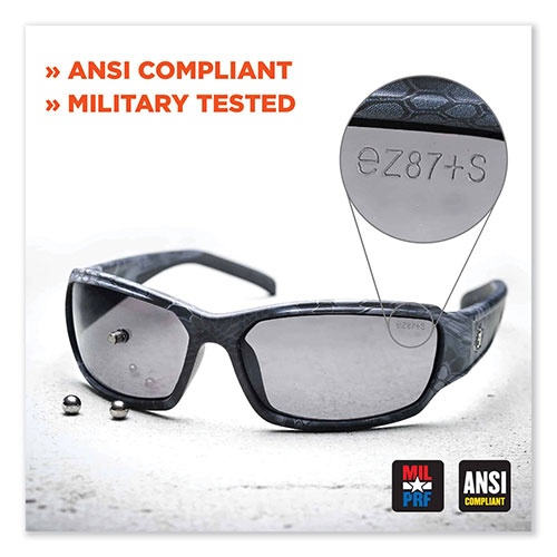 Ergodyne Skullerz Skoll Safety Glasses, Black Nylon Impact Frame, AntiFog, Indoor/Outdoor Polycarbon Lens