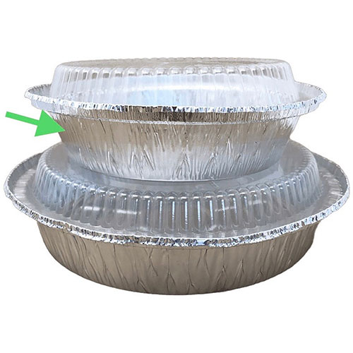 SEPG Aluminum Foil Round Pans - Serving, Food, Transporting, Storing - Silver - Aluminum Body - 500 / Carton