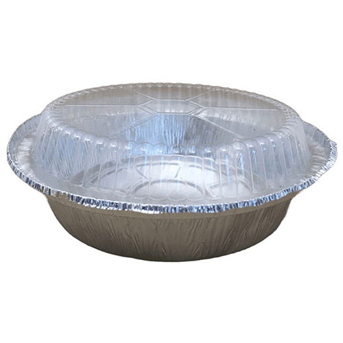 SEPG Aluminum Foil Round Pans - Serving, Food, Transporting, Storing - Silver - Aluminum Body - 500 / Carton