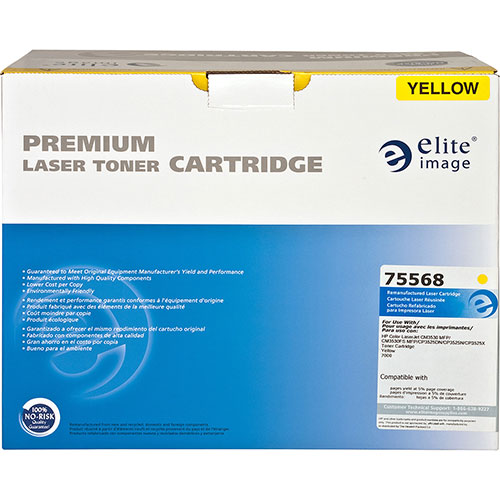 Elite Image Remanufactured Toner Cartridge, Alternative for HP 504A (CE252A), Laser, 7000 Pages, Yellow, 1 Each