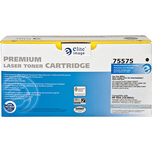 Elite Image Remanufactured Toner Cartridge, Alternative for HP 85A (CE285A), Laser, 1600 Pages, Black, 1 Each