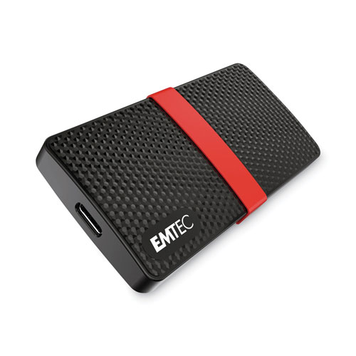 Emtec® X200 Power Plus External Solid State Drive, 1 TB, USB 3.1, Black