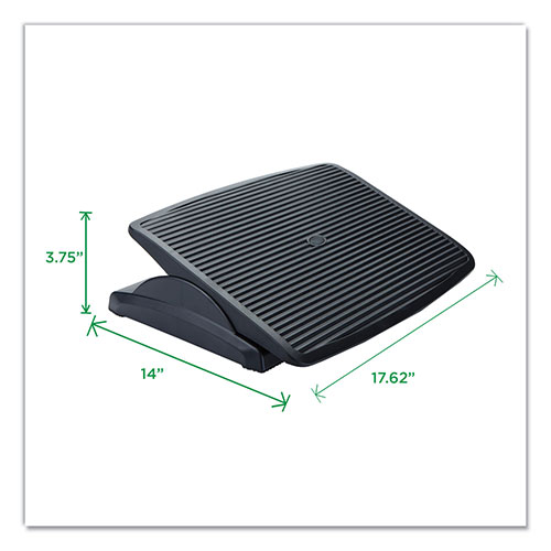 Mind Reader Adjustable Height Ergonomic Footrest, 17.62w x 14d x 3.75h, Black