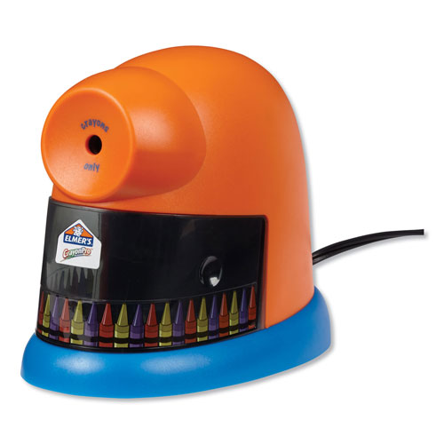 Elmer's CrayonPro Electric Sharpener, School Version, AC-Powered, 5.63" x 8.75" x 7.13", Orange/Blue