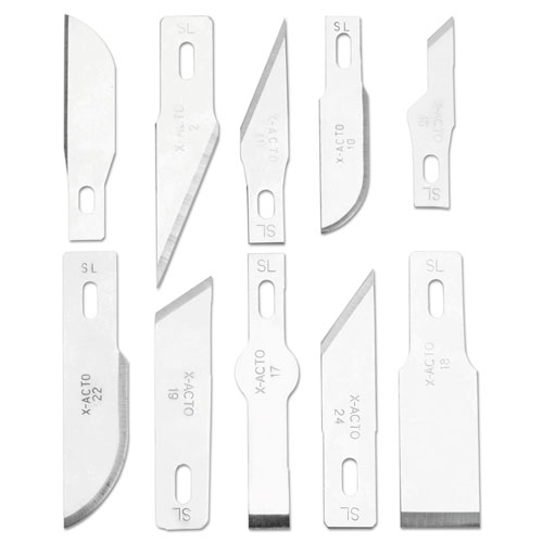 Elmer's Knife Set, 3 Knives, 10 Blades, Carrying Case