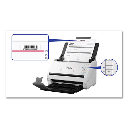 Epson DS-530 II Color Duplex Document Scanner, 600 dpi Optical Resolution, 50-Sheet Duplex Auto Document Feeder