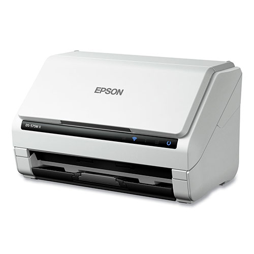 Epson DS-575W II Wireless Color Duplex Document Scanner, 600 dpi Optical Resolution, 50-Sheet Duplex Auto Document Feeder