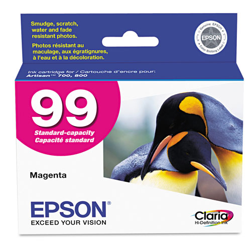 Epson T099320S (99) Claria Ink, 450 Page-Yield, Magenta