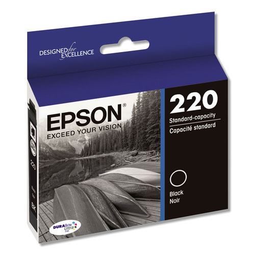 Epson T220120S (220) DURABrite Ultra Ink, 175 Page-Yield, Black