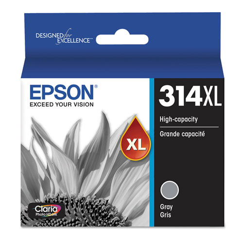 Epson T314XL720S (314XL) Claria High-Yield Ink, 830 Page-Yield, Gray