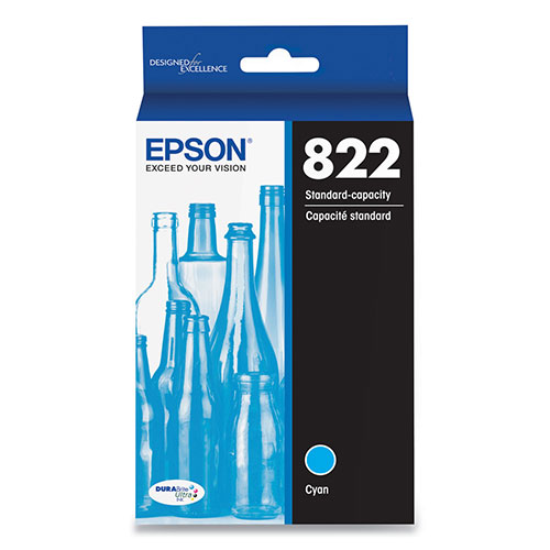 Epson T822220S (T822) DURABrite Ultra Ink, 240 Page-Yield, Cyan