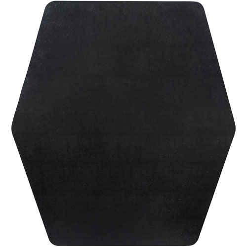 E.S. Robbins Game Zone Chair Mat - Medium Pile Carpet, Hard Floor - 46" Length x 42" Width - Hexagon - Vinyl - Black