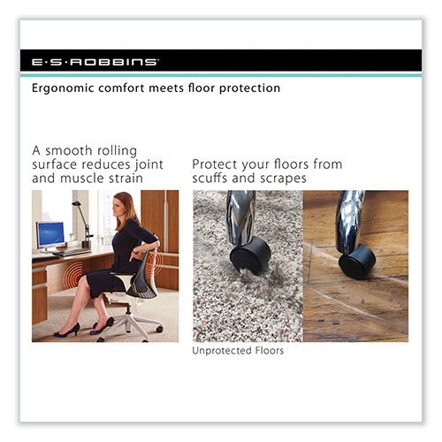 E.S. Robbins EverLife Chair Mat for Medium Pile Carpet, 48 x 72, Clear,
