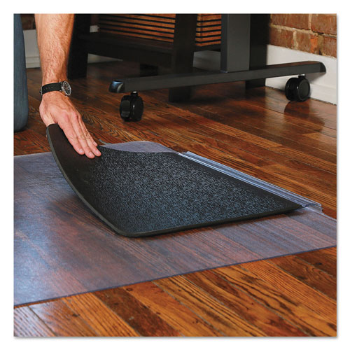 E.S. Robbins Sit or Stand Mat for Carpet or Hard Floors, 36 x 53 with Lip, Clear/Black