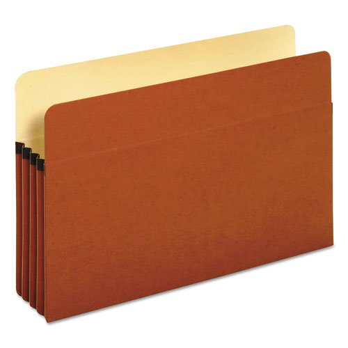 Pendaflex Standard Expanding File Pockets, 3.5" Expansion, Legal Size, Red Fiber, 25/Box