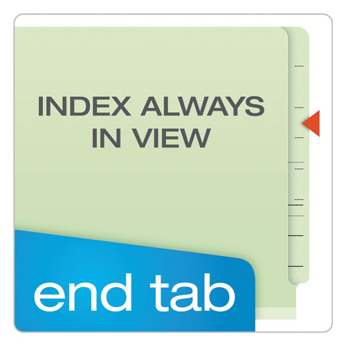 Pendaflex End Tab Classification Folders, 1 Divider, Legal Size, Pale Green, 10/Box