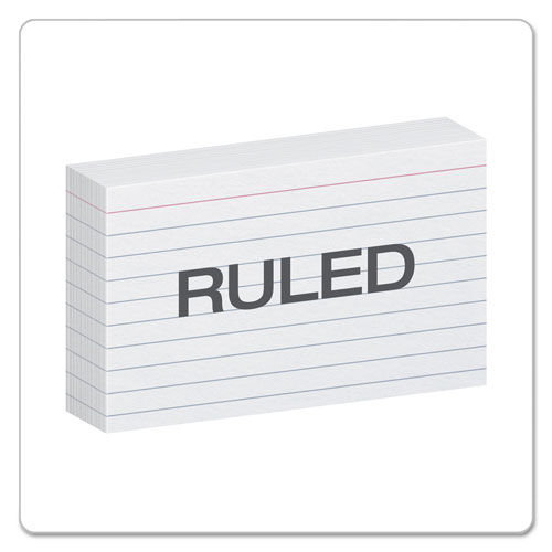 Oxford Ruled Index Cards, 3 x 5, White, 100/Pack