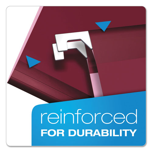 Pendaflex Reinforced Hanging File Folders 1/5 Tab Letter Size Burgundy 765578 