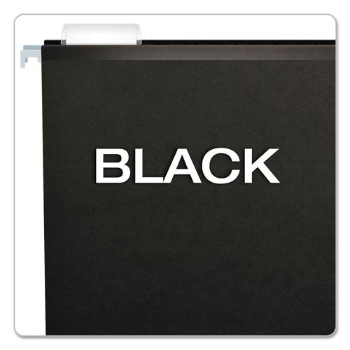 Pendaflex Colored Reinforced Hanging Folders, Legal Size, 1/5-Cut Tab, Black, 25/Box