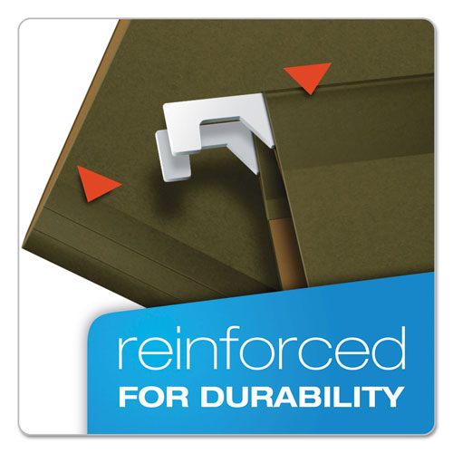 Pendaflex Reinforced Hanging File Folders, Legal Size, 1/5-Cut Tab, Standard Green, 25/Box