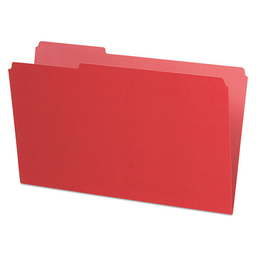 Pendaflex Interior File Folders, 1/3-Cut Tabs, Legal Size, Red, 100/Box