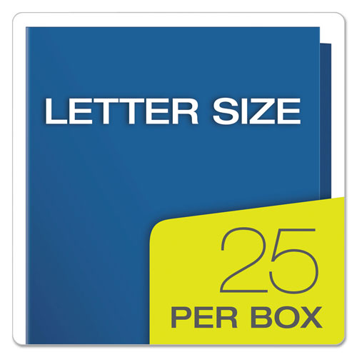 Oxford High Gloss Laminated Paperboard Folder, 100-Sheet Capacity, Blue, 25/Box
