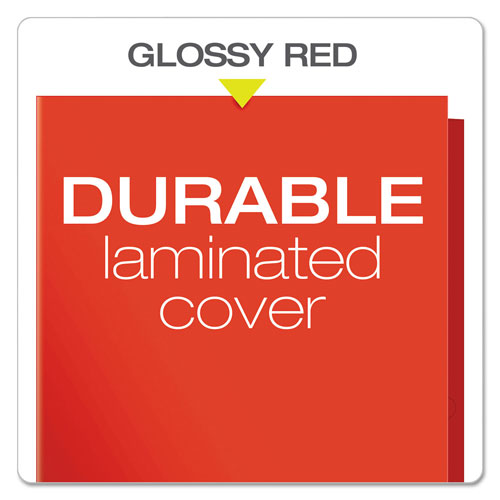 Oxford High Gloss Laminated Paperboard Folder, 100-Sheet Capacity, Red, 25/Box