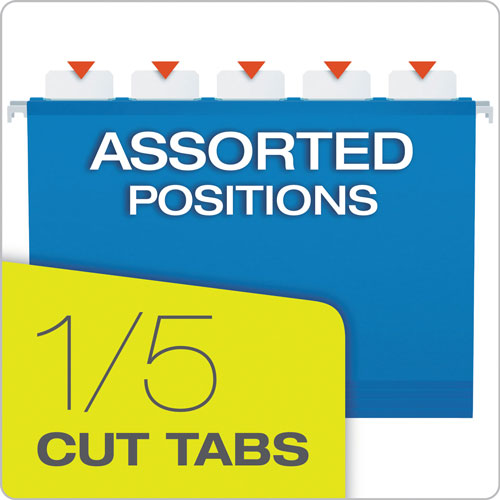 Pendaflex SureHook Hanging Folders, Letter Size, 1/5-Cut Tab, Assorted, 20/Box