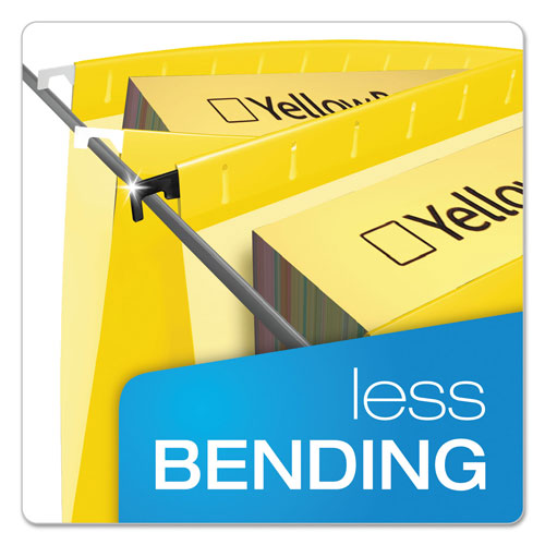 Pendaflex SureHook Hanging Folders, Letter Size, 1/5-Cut Tab, Yellow, 20/Box