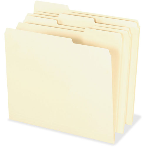 Pendaflex Smart Shield Top Tab File Folders, 1/3-Cut Tabs, Letter Size, Manila, 100/Box